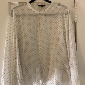 J Crew silk peplum dot top